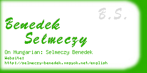 benedek selmeczy business card